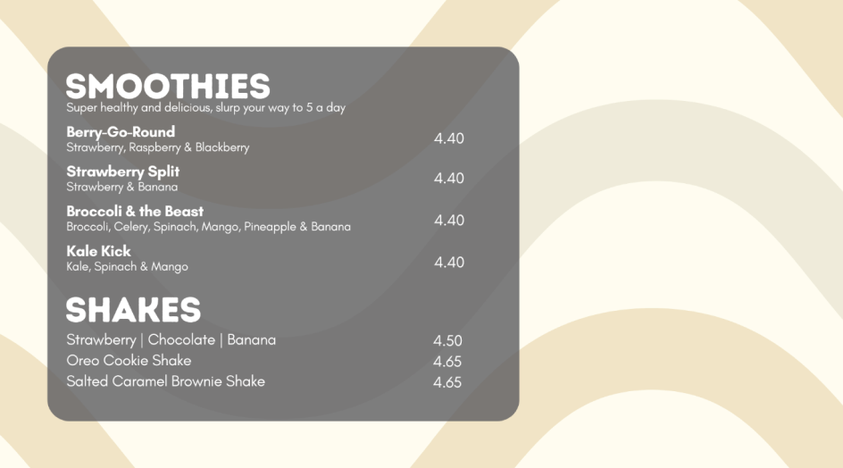 Original Ground digital menu